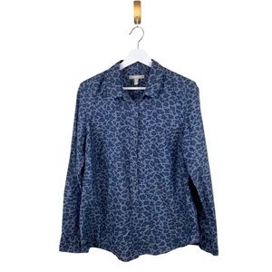 Banana Republic Leopard Cheetah Print Denim Top Size Medium